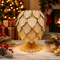 Lampe de table en bois en forme de feuille de Monstera, DIY, découpe laser, lampe de bureau en bois pour chambre à coucher, salon, décoration intérieure, cadeau de pendaison de crémaillère
