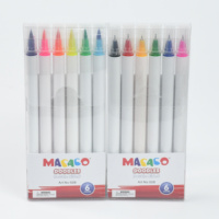 Stylo double pointe fluorescent vibrant, marqueur aquarelle, pinceau souple, pointe fine 0,4 mm pour calligraphie manuelle et dessin de contour