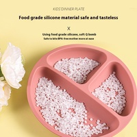 Ensemble de salle à manger pour bébé en silicone non toxique sans BPA arc-en-ciel de dessin animé mignon comprend des bavoirs assiettes séparées cuillère tasses vaisselle vaisselle