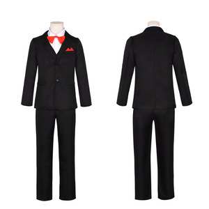 Boys Black Suit Set With <b>Red</b> <b>Bow</b> Tie Formal Wear For Wedding Party Pageant - Product Image 4