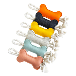 <b>Interactive</b> Dog Tug <b>Toy</b> with Rope Knot Durable Felt Bone for Aggressive Chewers Training Puppy Pet <b>Toys</b> - Product Image 3