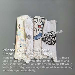 Trapos de Algodón Estampados Blancos de Alta Calidad para Limpieza Industrial, Trapos de Corte para Limpieza - Product Image 2