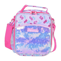Sac à déjeuner isotherme en polyester à paillettes sirène pour filles, avec fermeture éclair, étanche, réutilisable, pour l'école, vente en gros