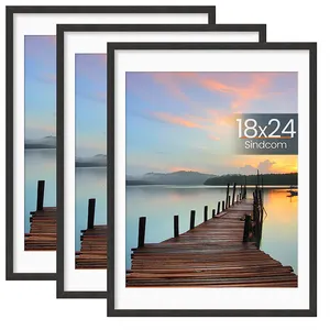 Hot bán biểu tượng tùy chỉnh và 18x24 11x14 Kích thước hình ảnh khung tường treo Gallery hiển thị MDF đen hình ảnh hình ảnh khung