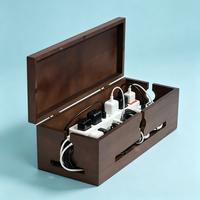 Boîte de gestion des câbles en bois - Boîte d'organisation de fils moderne et cache-réglette pour la maison ou le bureau |   Grand cache-câbles