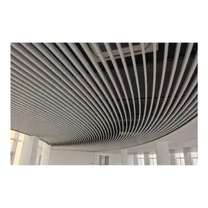 Desain Langit-langit Baffle Melengkung Ekstrusi Aluminium Yang Digantung Logam