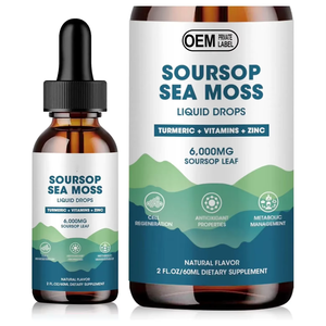 Gouttes liquides de corossol et d'algues, saveur naturelle, 2 liquides - 2 onces / 60 ml - Product Image 1