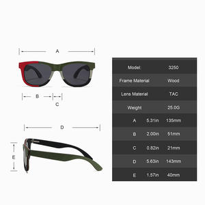 Gafas de Sol Polarizadas Conchen con Marco Ovalado de Madera, Lentes TAC con Protección UV400, Unisex, Estilo para Conducir - Product Image 2