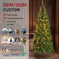 Sapin de Noël artificiel pré-éclairé sur pied en PVC de haute qualité, personnalisable, directement de l'usine