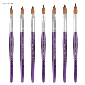 Poudre acrylique 100% poils de Kolinsky, outil de beauté pour nail art, pinceau à ongles avec manche en bois, fournisseurs de produits pour ongles de haute qualité - Product Image 2