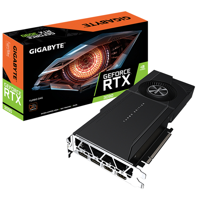 Used GIGABYE GeForce RTX 3090 TURBO 24G Gaming Graphics Cards With GDDR6X 4 Years Warranty 30 Series 3080 3070 3060TI