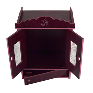 Indian Hindu Temple God Stand Temple Wall Mounted Wooden Puja <strong>Mandir</strong> for Home - Product Image 3