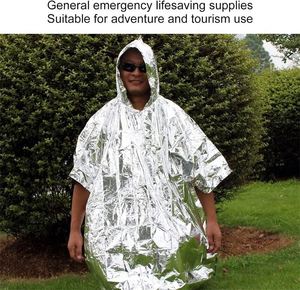 Poncho de Pluie Isotherme Réfléchissant en Aluminium Mylar pour Garder au Chaud, 100x120cm, <1L - Product Image 3