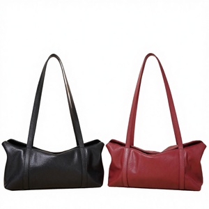 Bolso de Hombro de Cuero Genuino, Color Sólido, Vintage, Impermeable, Portátil, Estilo Minimalista, para Universidad, Casual, Resistente, de Alta Gama - Product Image 2