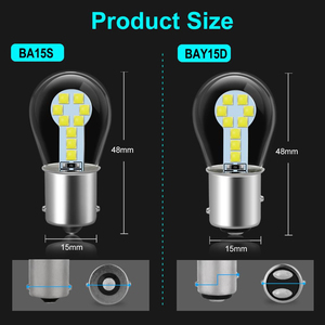 Lampu LED Putih Kuning Merah 1156 BA15S P21W LED 1157 BAY15D P21/5W LED 12V Lampu Sein Mobil Lampu Rem Otomatis Lampu Mundur - Product Image 3