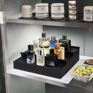 Étagère de rangement multifonctionnelle en bois à trois niveaux de haute qualité pour colognes, présentoir élégant pour salle de bain masculine - Product Image 3