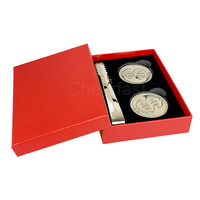 Pierres de refroidissement de liqueur de whisky, ensemble de pièces de monnaie en argent personnalisé, boîte-cadeau rouge en acier inoxydable, whisky glace en métal, Dollar, nouveau