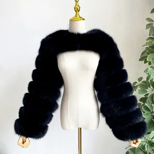 Cappotto personalizzato in vera pelliccia di volpe naturale stile Streetwear a doppia manica reversibile con motivi solidi vestiti invernali pesanti