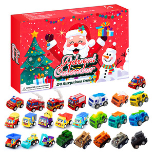 Calendario de <span class=keywords><strong>cuenta</strong></span> regresiva de Adviento de Navidad de 24 días, caja de lágrimas de mano con vehículo de ingeniería de animales congelados, regalo perfecto para niños - Product Image 1