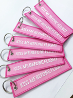 Étiquettes de clé de vol AIRBUS sublimées par broderie personnalisée étiquettes de lanière porte-clés d'aviation promotionnel pour clés