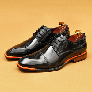 <b>Men</b> Handmade Genuine Leather <b>Boots</b> <b>Brogue</b> Wingtip Ankle Brown Leather Formal Dress Casual Shoes - Product Image 5