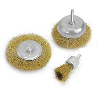Lot de 15 brosses de polissage en fil d'acier recouvert de laiton avec tige de 1/4 pouce Rocaris, 3 tailles, personnalisable OEM