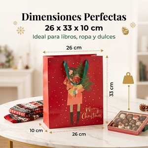 Bolsa Navideña al por Mayor con Diseño Festivo en Rojo, Empaque Personalizado para Regalos <span class=keywords><strong>de</strong></span> <span class=keywords><strong>Navidad</strong></span>, <span class=keywords><strong>Cesta</strong></span> y Regalo Corporativo - Product Image 2