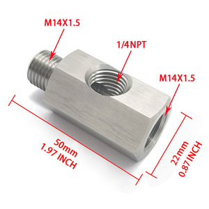 Stainless Steel M14X1.5 To 1/4NPT <b>Adapter</b> Connector For Car Turbocharger Supply Pipe Hydraulic Fitting - Product Image 1