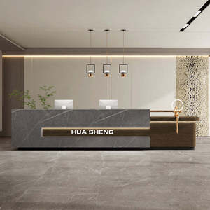 Modern LED Lacquered Wood Reception <b>Desk</b> for Beauty Salons <b>Nail</b> Salons & Spa-Customizable Size & Color - Product Image 2