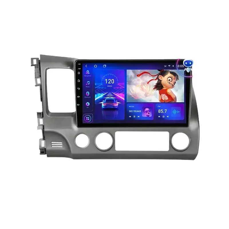 Srnubi 10" Android 12 Carplay Car Stereo Radio for Honda Civic 8 2005 - 2012 Multimedia Player Navigation GPS 2 Din 4G Audio DVD