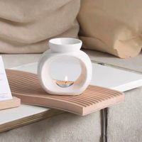 Brûleur d'encens et diffuseur d'huiles aromatiques en céramique blanche économique, design créatif, pour cire de graines de bois chinoises et bougies parfumées à la fraise