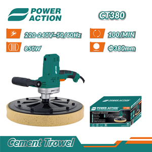 Truelle électrique Power Action CT380 850W, disque de 380 mm, 100 tr/min, machine à polir le plâtre mural, 220-240V - Product Image 1