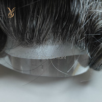 Prothèse capillaire homme en cheveux indiens Remy, densité 120%, ondulation naturelle, base en PU ultra-fine, durable et respirante