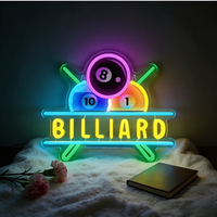 Lumière LED néon élégante pour billard, ornement artistique sportif pour la décoration de salle de divertissement, salle de billard colorée