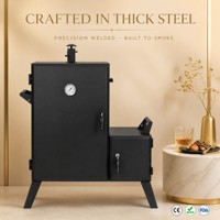 Ahumador Vertical a Gas al por Mayor de Acero Inoxidable con Múltiples Rejillas y Doble Quemador para Exteriores, Barbacoa, Logotipo Personalizado OEM