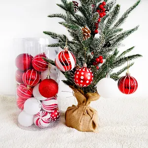 定制圣诞树用品奢华装饰圣诞礼帽泡沫塑料透明球