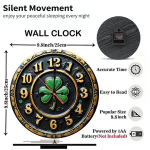 Round Wooden Wall <b>Clock</b> 25cm Quiet <b>Movement</b> Office Study Meeting Room Decor - Product Image 6
