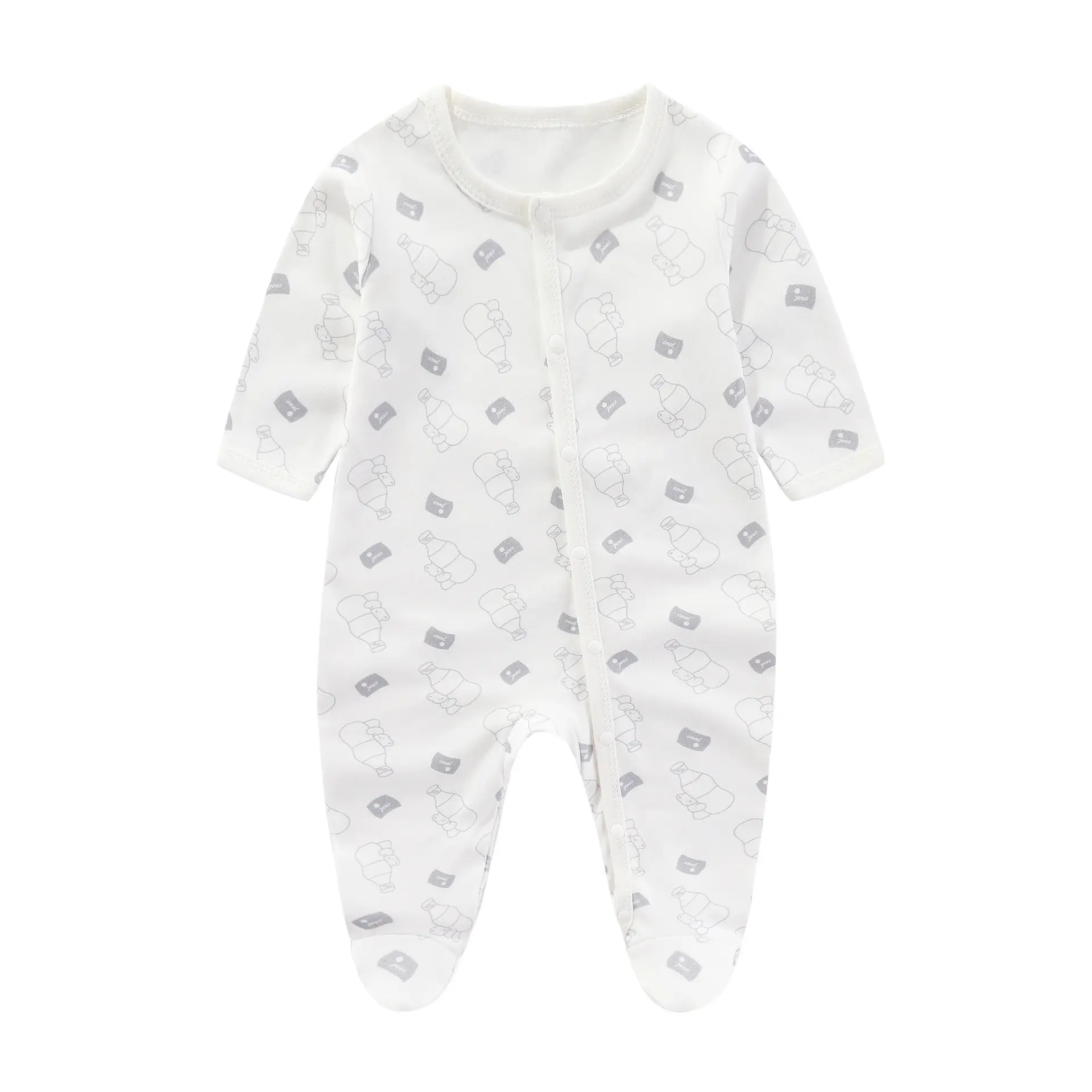 Ananbaby Jumpsuit kualitas tinggi balita, baju terusan katun untuk balita, baju tidur balita ramah kulit, Romper baru lahir dengan kancing