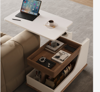 Table de salon ModHomi avec rangement Armoire latérale mobile Table basse minimaliste moderne pour la maison Hôtel Appartement Meubles