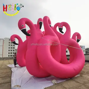 Udara besar mengisi pintu masuk pernikahan gerbang pink flamingo lengkungan tiup