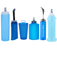 Mini gourde souple portable en TPU de 150 ml, 250 ml, 500 ml pour le sport en plein air, le camping, la randonnée, la course à pied, réutilisable