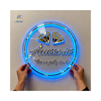 Fabricante tienda NameSign Led tablero iluminado Dropshipping personalizado Backlitglow acrílico logo neón signo para salón Barbero señalización