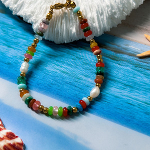 High-end Best-selling Jewelry Tiger's Eye <b>Beaded</b> <b>Bracelet</b> Stainless Steel 18K Gold Women's <b>Bracelet</b> - Product Image 1