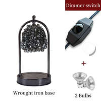 Lampe chauffante électrique en cristal artisanale avec 2 ampoules luminosité réglable et minuterie en métal pour la pendaison de crémaillère