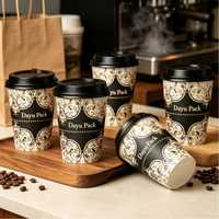 Gobelets en papier kraft blanc jetables, épais, biodégradables, pour boissons chaudes et froides, café, qualité alimentaire, imperméables, fournis par l'usine