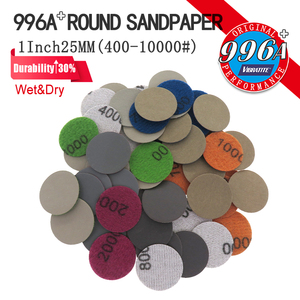 Disque abrasif en carbure de silicium imperméable à l'eau de 1 pouce (25 mm) pour ponçage humide et sec, avec fixation auto-agrippante, pour le polissage du verre, du bois et du métal - Product Image 1