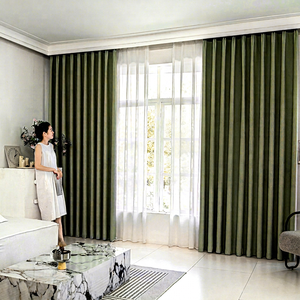 IKSUN Blackout Top Oeillets Rideaux Style Américain De Luxe Fenêtres Nuances Rideaux Ondulés Rideaux Pour Le Salon Chambre Hôtel - Product Image 1