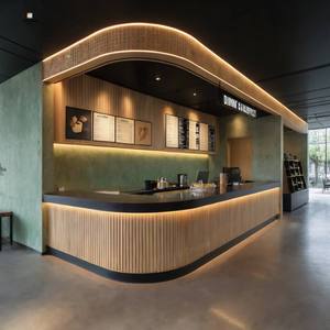 Muebles de Café Personalizados de Primera Calidad |   Elegantes Accesorios de Madera para Tienda de Donuts |   Diseño Moderno de Barra de Café para Dulces y Pasteles - Product Image 3