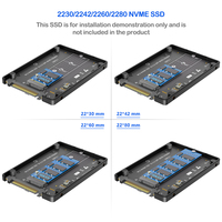 Adaptor M.2 NVMe M-Key ke U.2 SFF-8639 dengan Enclosure Pembuang Panas, Mengubah SSD M.2 NVMe menjadi Drive U.2 2.5" untuk Server