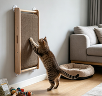 Arbre à chat vertical de luxe classique et écologique, design ondulé, en sisal et bois, pour intérieur et extérieur, avec griffoir